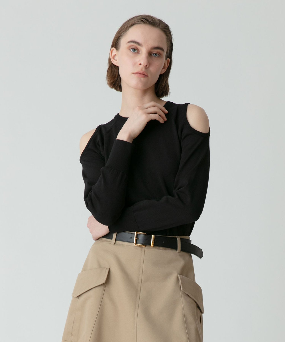 allureville オープンショルダープルオーバー ブラック (95)