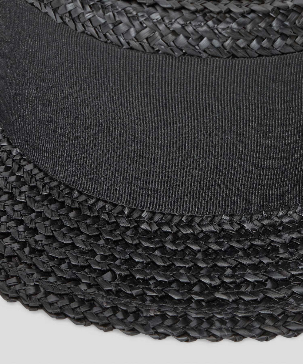 LOULOU WILLOUGHBY 【LOULOU WILLOUGHBY】ワイドリボンカンカン帽 ブラック (95)