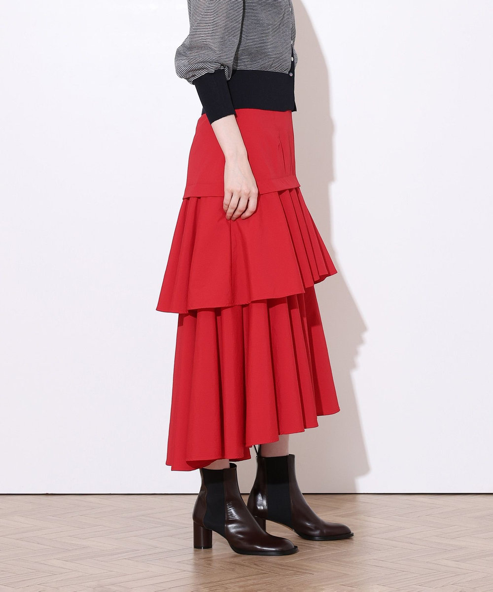 allureville ラッフルティアードスカート レッド (43)