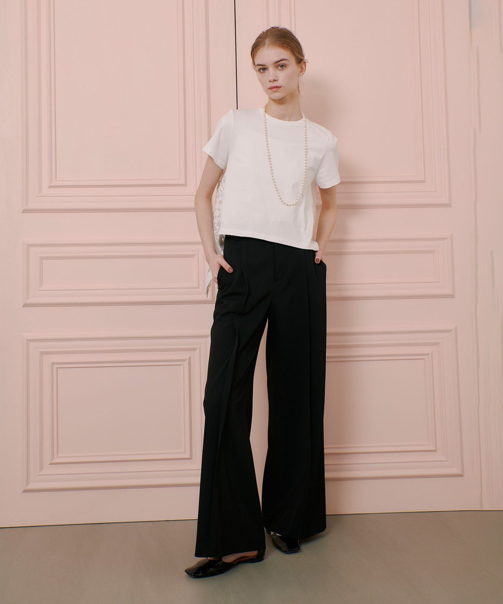 LOULOU WILLOUGHBY 【LOULOU WILLOUGHBY】レースドッキングプルオーバーブラウス ホワイト (01)