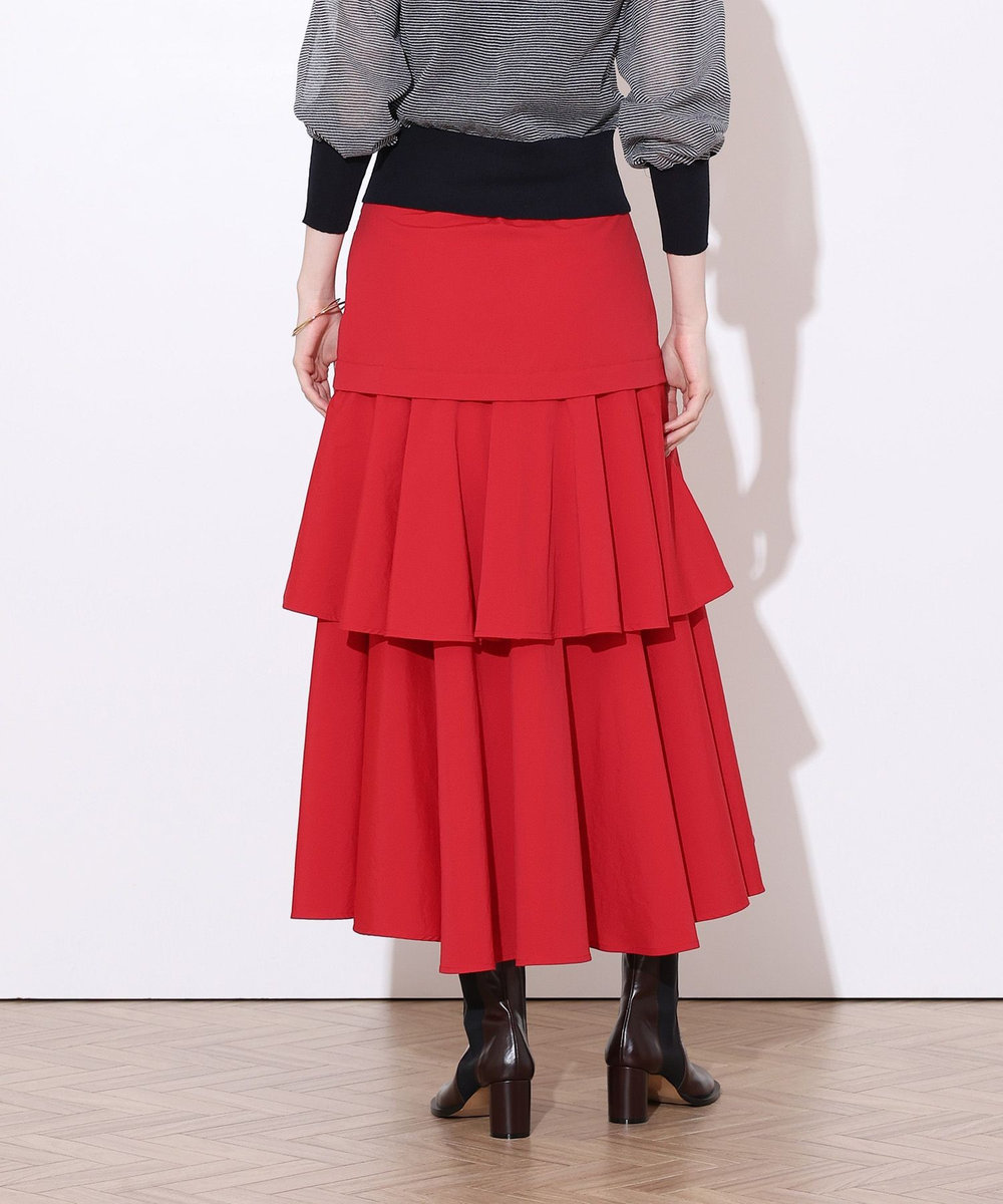 allureville ラッフルティアードスカート レッド (43)