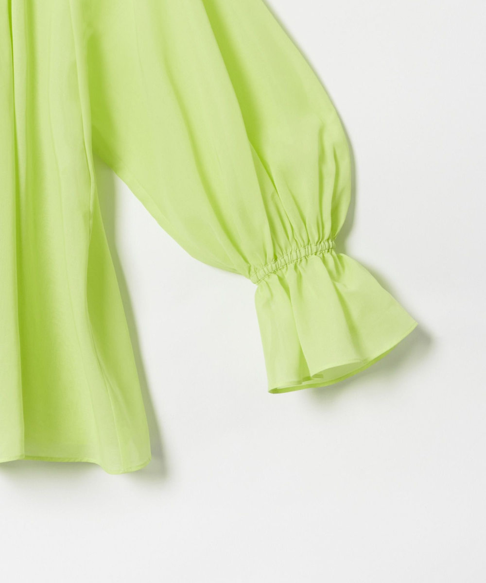 allureville シアーオーガンギャザーブラウス グリーン (71)