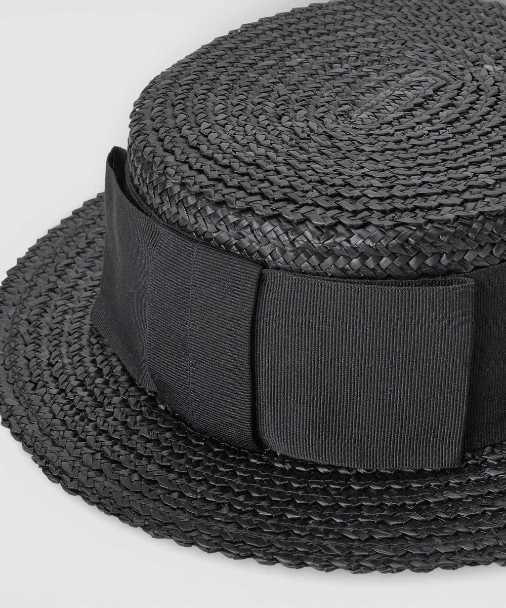 LOULOU WILLOUGHBY 【LOULOU WILLOUGHBY】ワイドリボンカンカン帽 ブラック (95)