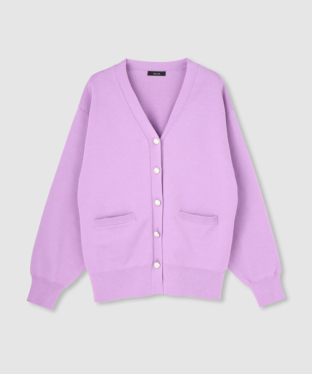 allureville コットンインレードルマンスリーブ カーデ ラベンダー (53)