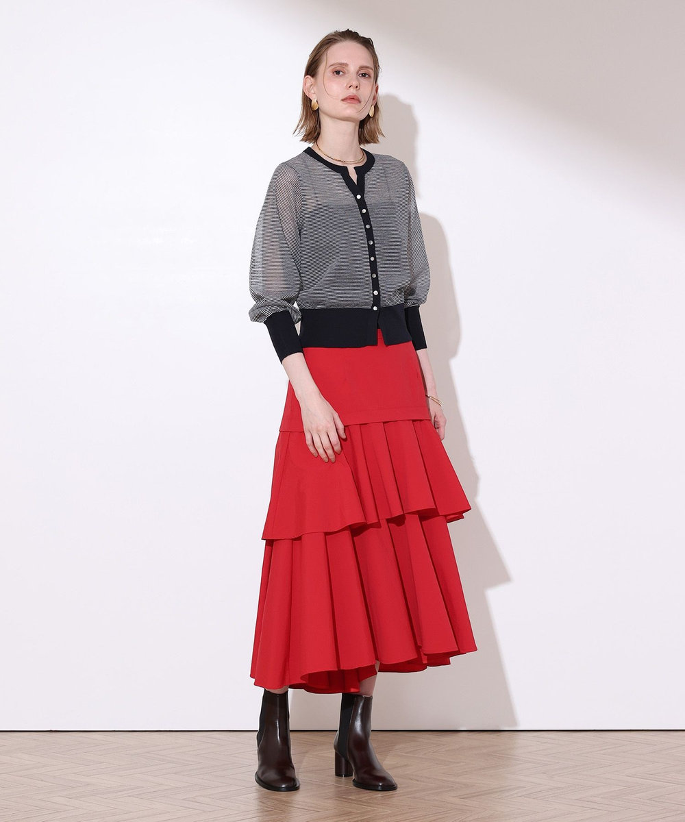 allureville ラッフルティアードスカート レッド (43)