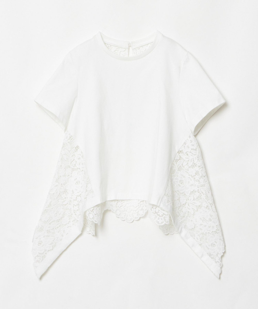 LOULOU WILLOUGHBY 【LOULOU WILLOUGHBY】レースドッキングプルオーバーブラウス ホワイト (01)