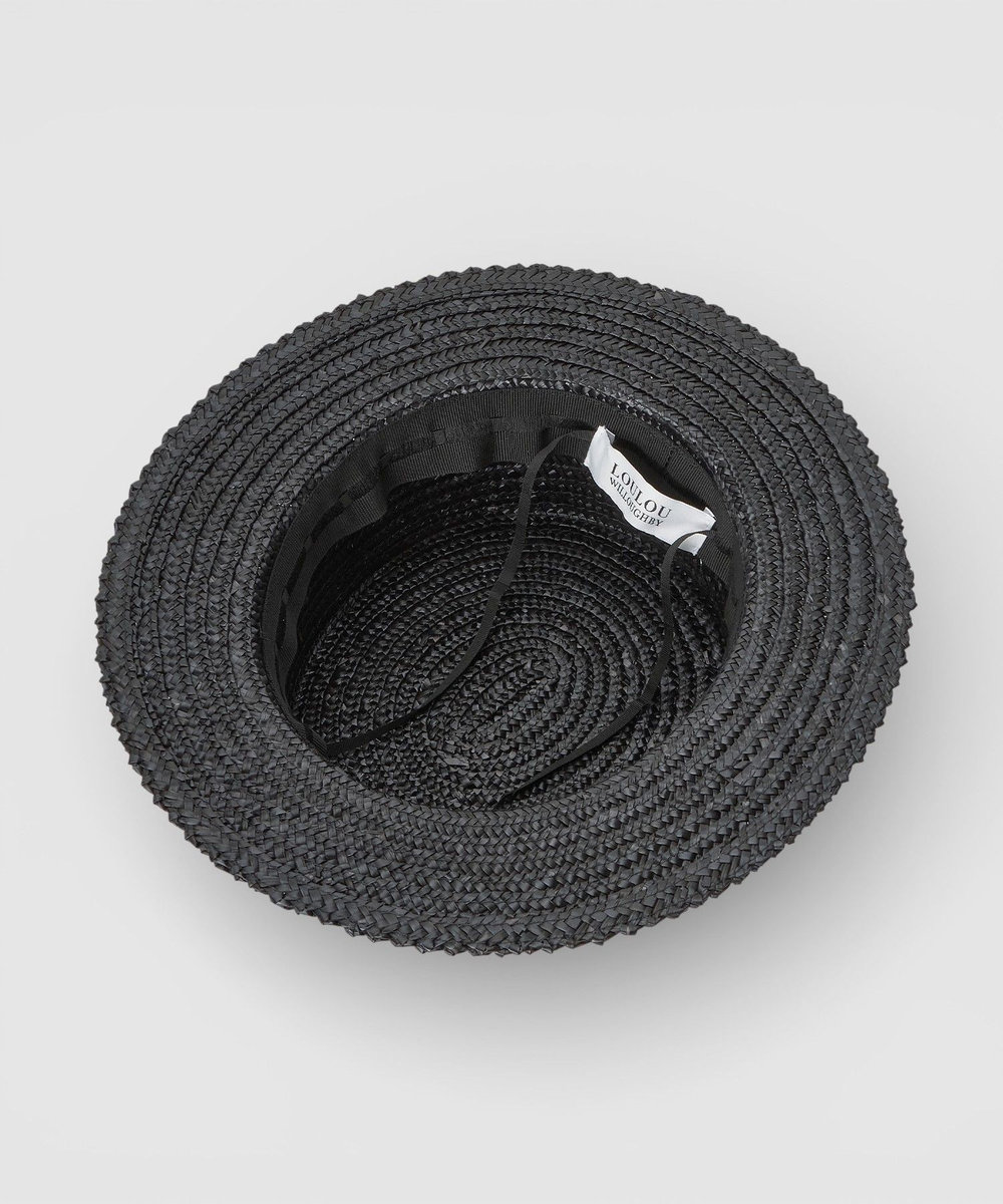 LOULOU WILLOUGHBY 【LOULOU WILLOUGHBY】ワイドリボンカンカン帽 ブラック (95)