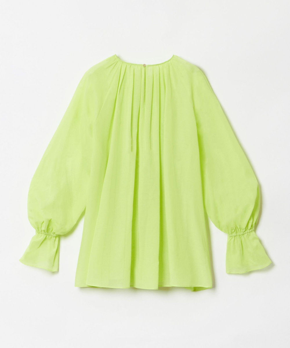 allureville シアーオーガンギャザーブラウス グリーン (71)