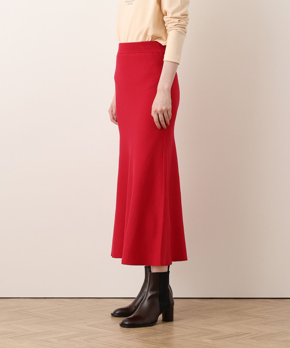 allureville ◇ウールＷフェイスナローマーメイドスカート レッド (43)