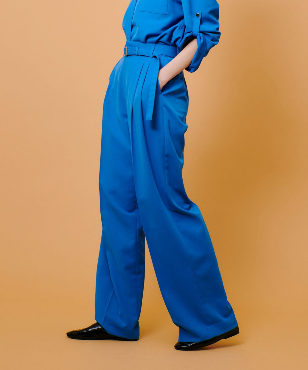 allureville CRISPYカルゼタックパンツ ブルー (61)