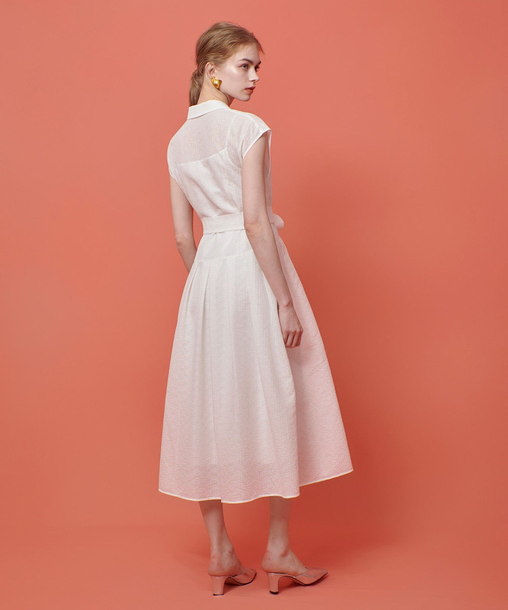 LOULOU WILLOUGHBY 【LOULOU WILLOUGHBY】シアージャガードテーラーワンピース ホワイト (01)