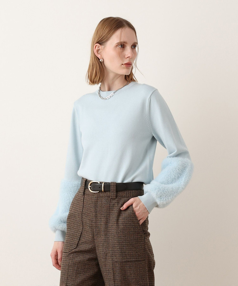 allureville フェザーカフプルオーバー サックス (63)