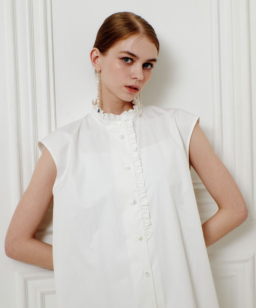 LOULOU WILLOUGHBY 【LOULOU WILLOUGHBY】ビッグフリルドワンピース ホワイト (01)
