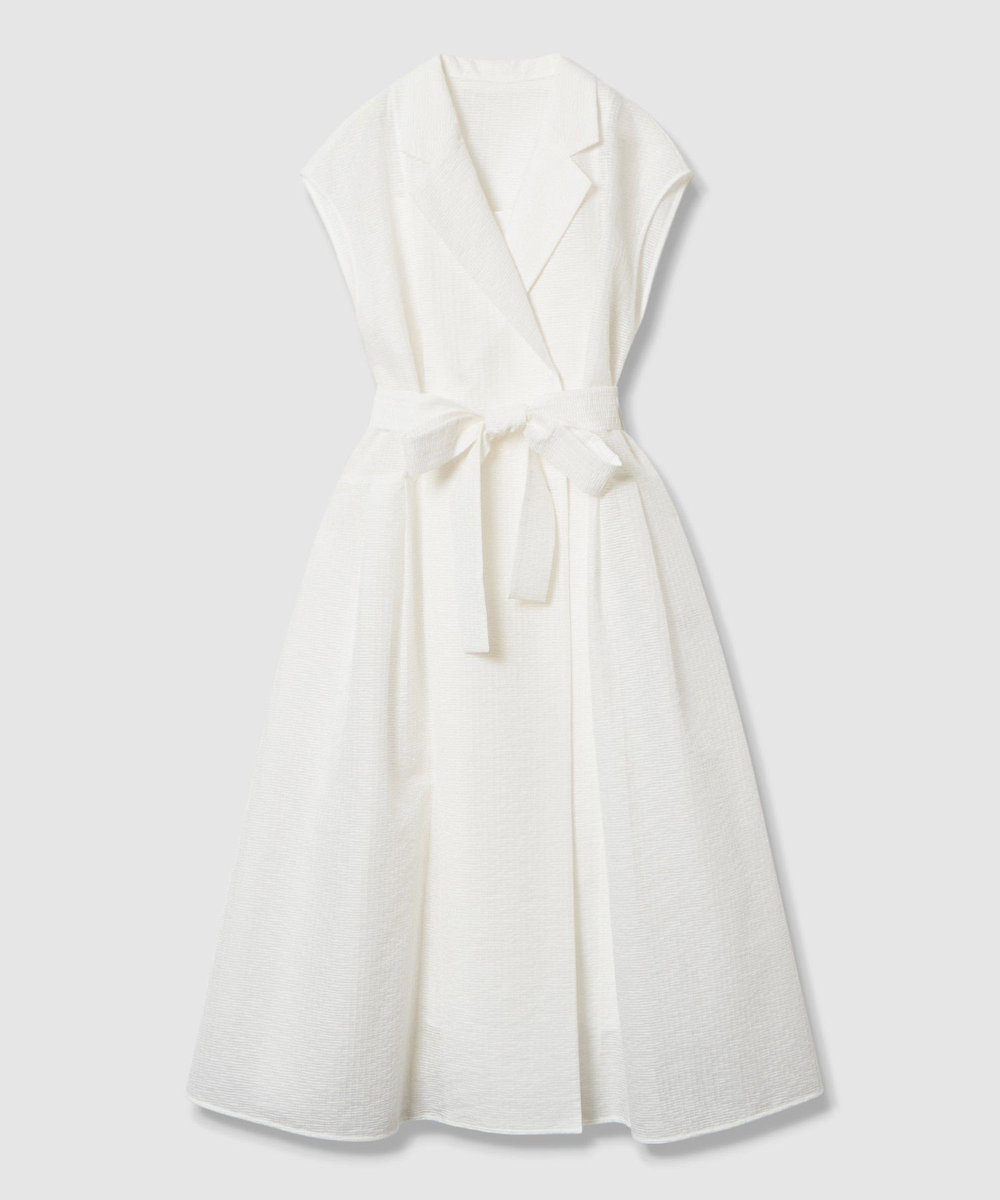 LOULOU WILLOUGHBY 【LOULOU WILLOUGHBY】シアージャガードテーラーワンピース ホワイト (01)