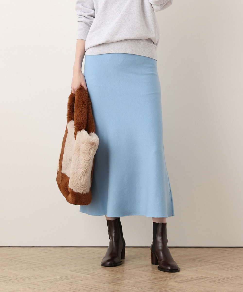 allureville ◇ウールＷフェイスナローマーメイドスカート ブルー (61)