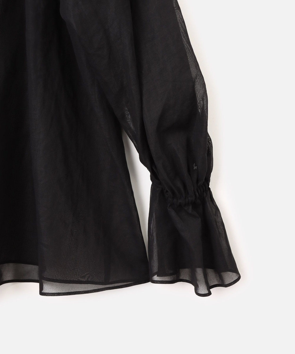 allureville シアーオーガンギャザーブラウス ブラック (95)