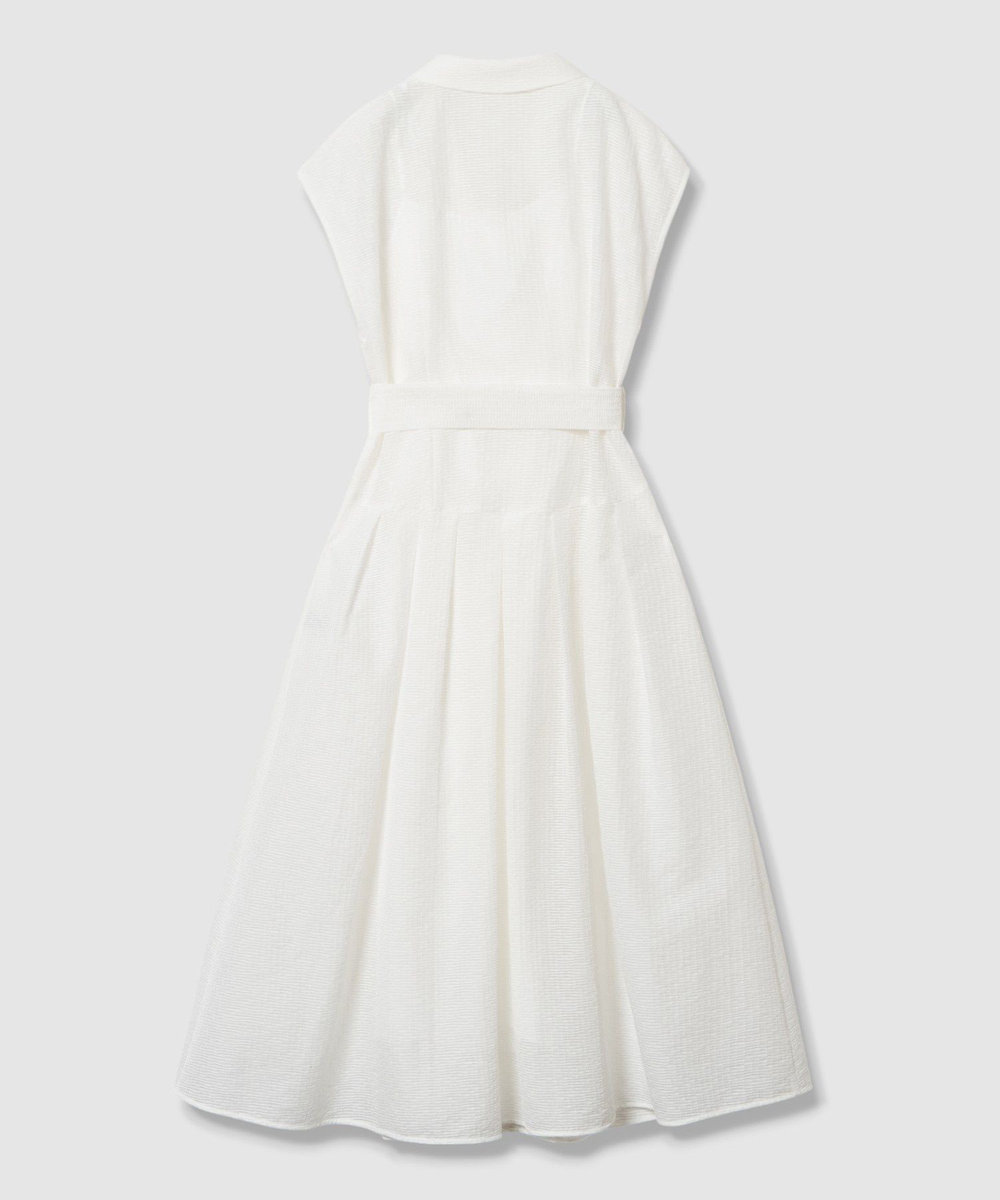 LOULOU WILLOUGHBY 【LOULOU WILLOUGHBY】シアージャガードテーラーワンピース ホワイト (01)