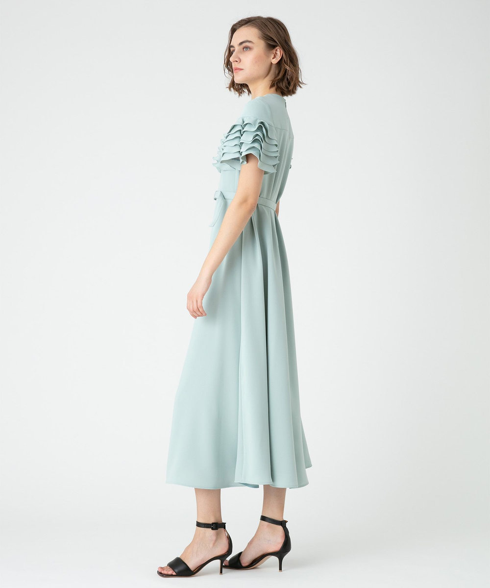 LOULOU WILLOUGHBY 【LOULOU WILLOUGHBY】ラッフルコサージュワンピース グリーン (71)