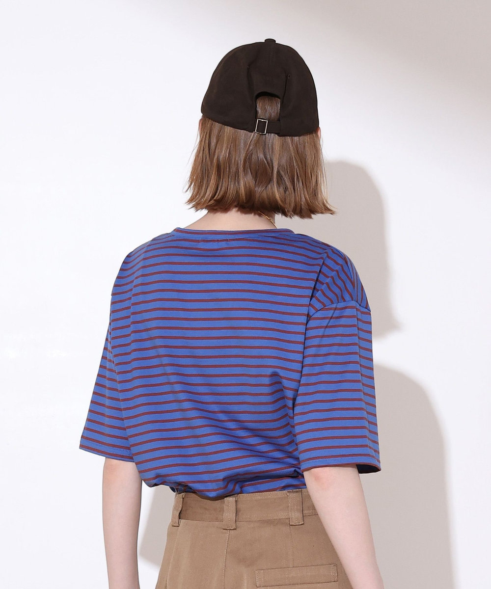 allureville カレッジライクロゴボーダーＴシャツ ブルー (61)