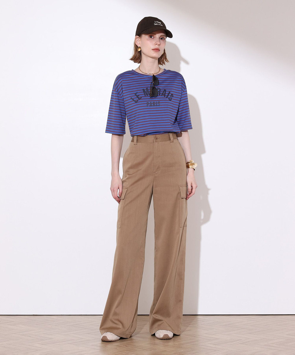 allureville カレッジライクロゴボーダーＴシャツ ブルー (61)
