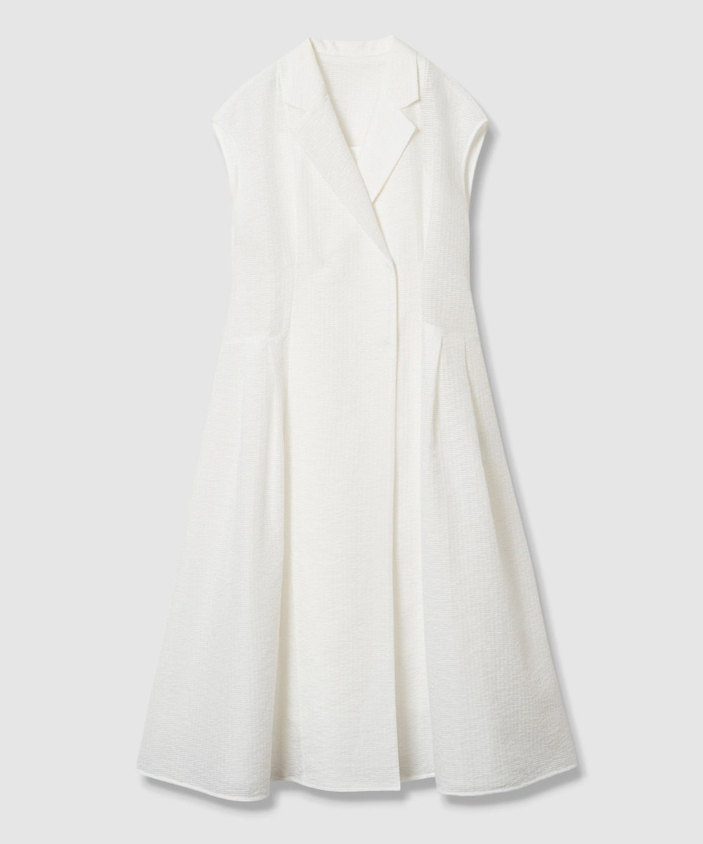 LOULOU WILLOUGHBY 【LOULOU WILLOUGHBY】シアージャガードテーラーワンピース ホワイト (01)