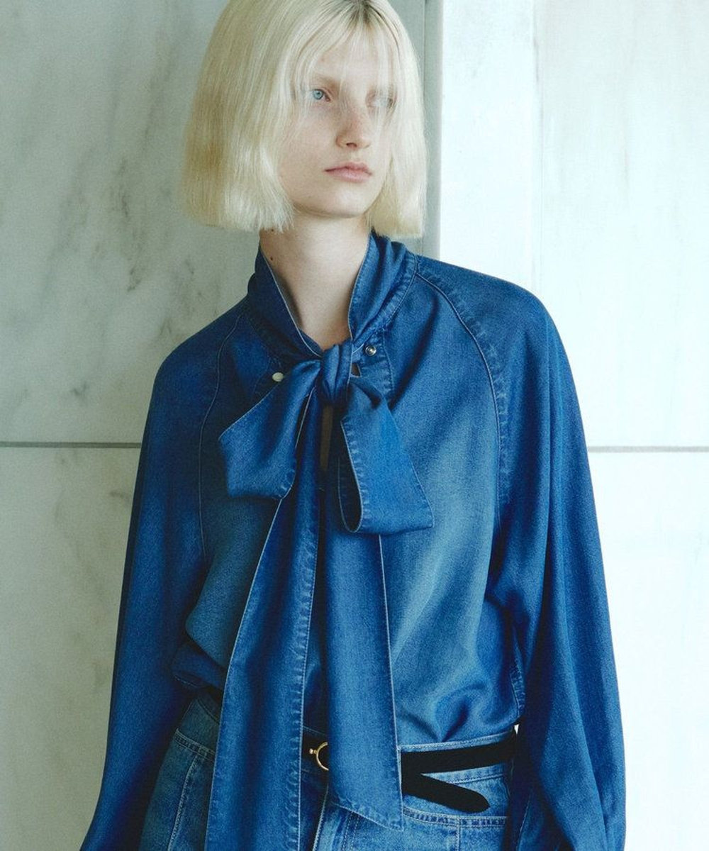 【週末限定価格】アルアバイル リボン ボウタイ ブラウス LOULOU WILLOUGHBY】◇デシンドットフリルボウタイブラウス