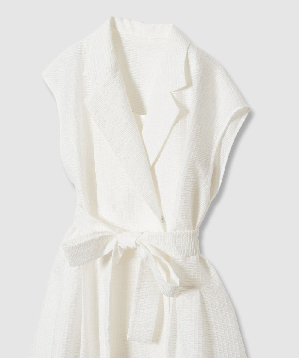 LOULOU WILLOUGHBY 【LOULOU WILLOUGHBY】シアージャガードテーラーワンピース ホワイト (01)