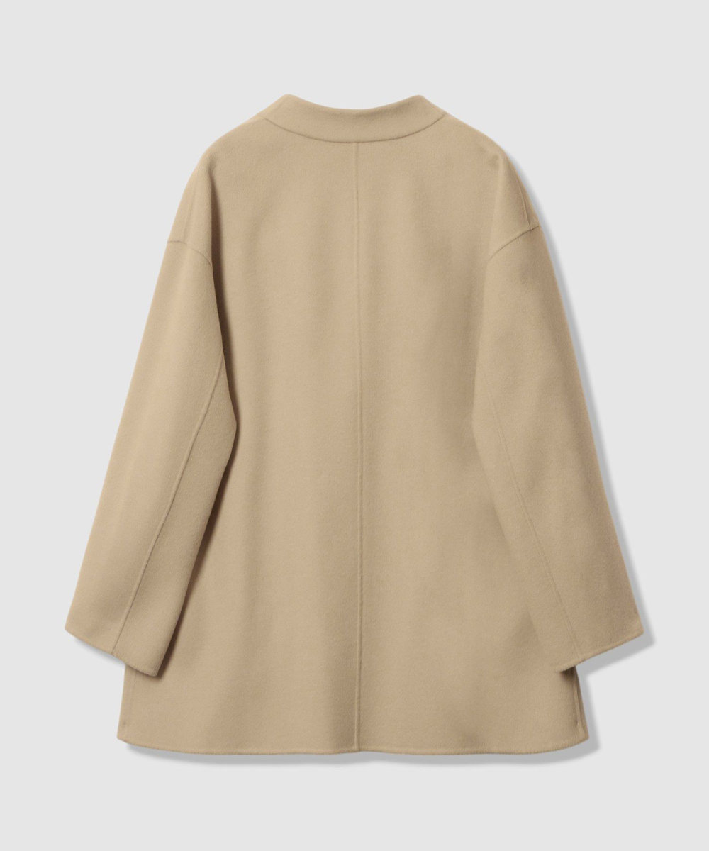 allureville カシミヤ混リバーミドルラップコート ベージュ (11)