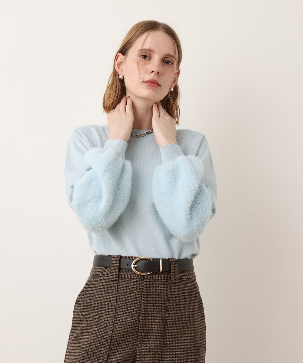 allureville フェザーカフプルオーバー サックス (63)