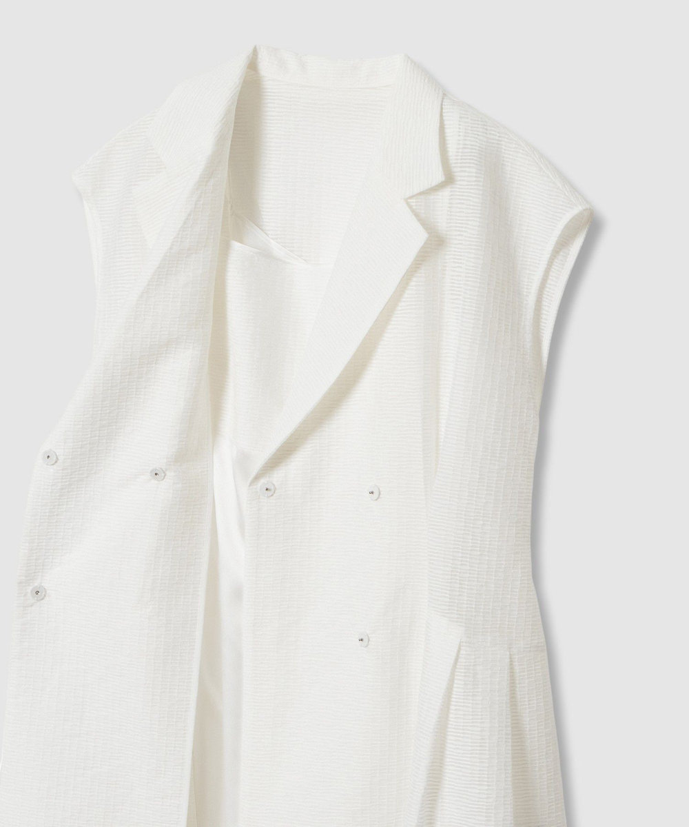 LOULOU WILLOUGHBY 【LOULOU WILLOUGHBY】シアージャガードテーラーワンピース ホワイト (01)