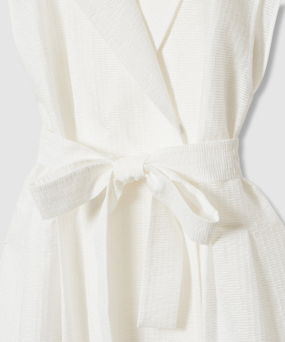 LOULOU WILLOUGHBY 【LOULOU WILLOUGHBY】シアージャガードテーラーワンピース ホワイト (01)