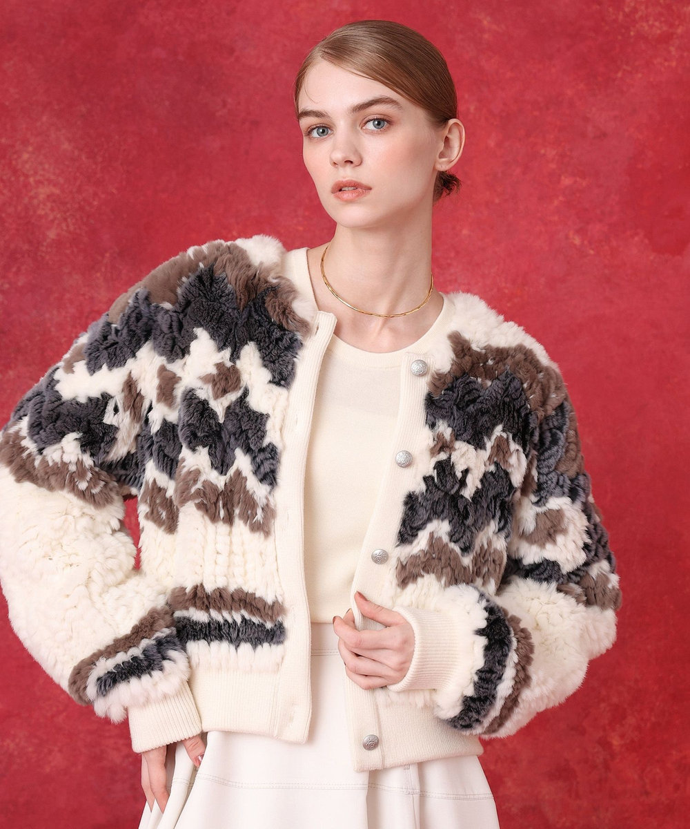 LOULOU WILLOUGHBY ラビットファーブルゾン ホワイト系 (08)