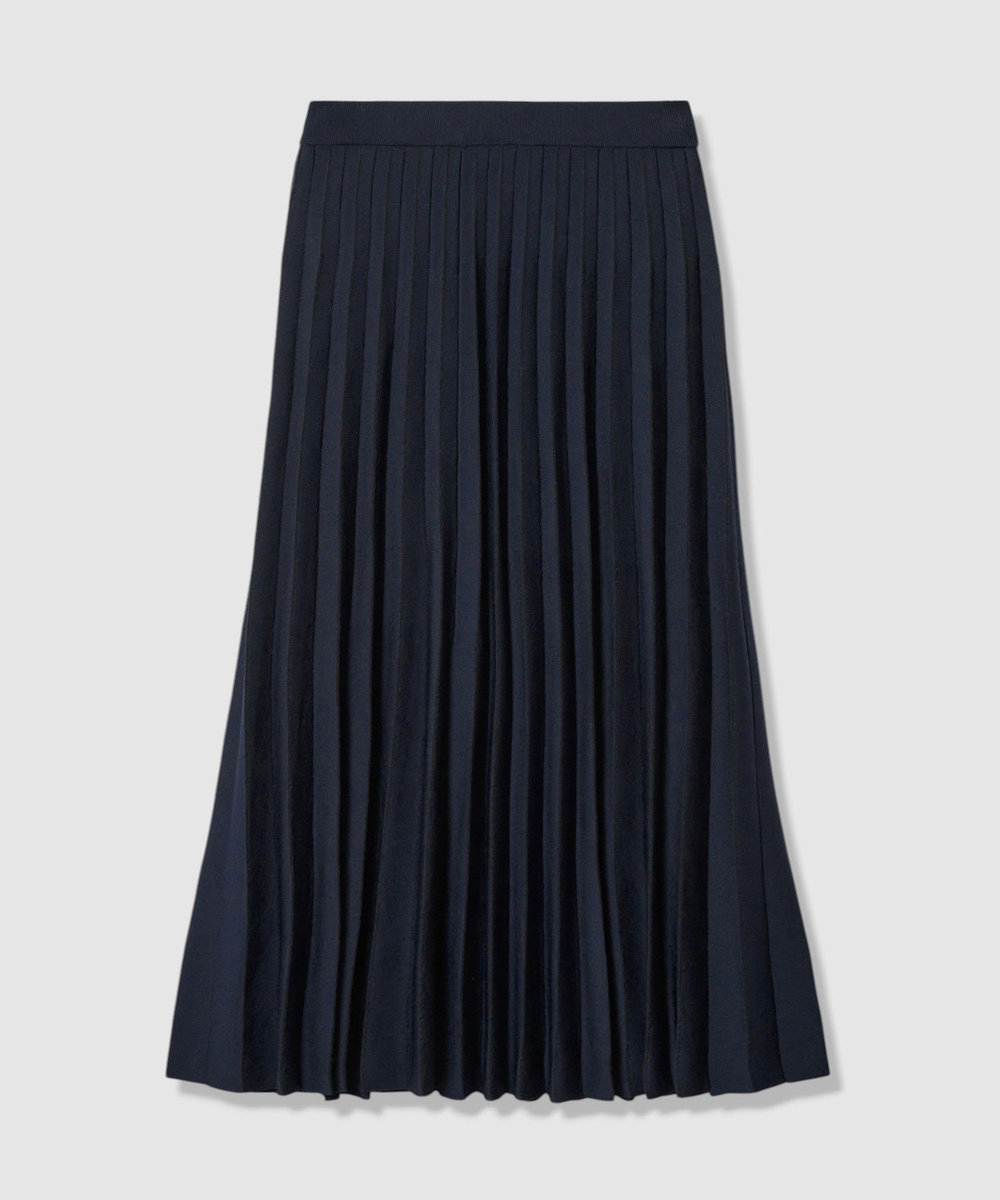 allureville ソウバリシアーコンビプリーツスカート ネイビー (65)