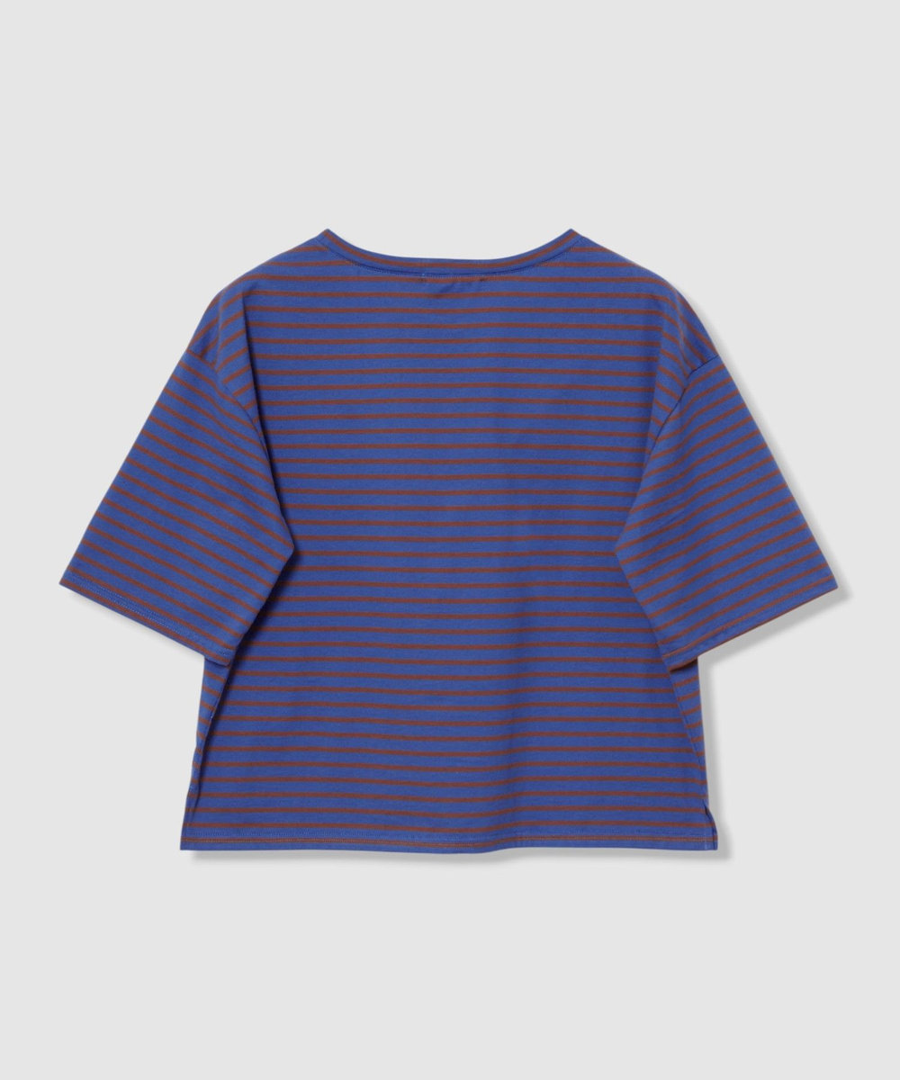 allureville カレッジライクロゴボーダーＴシャツ ブルー (61)