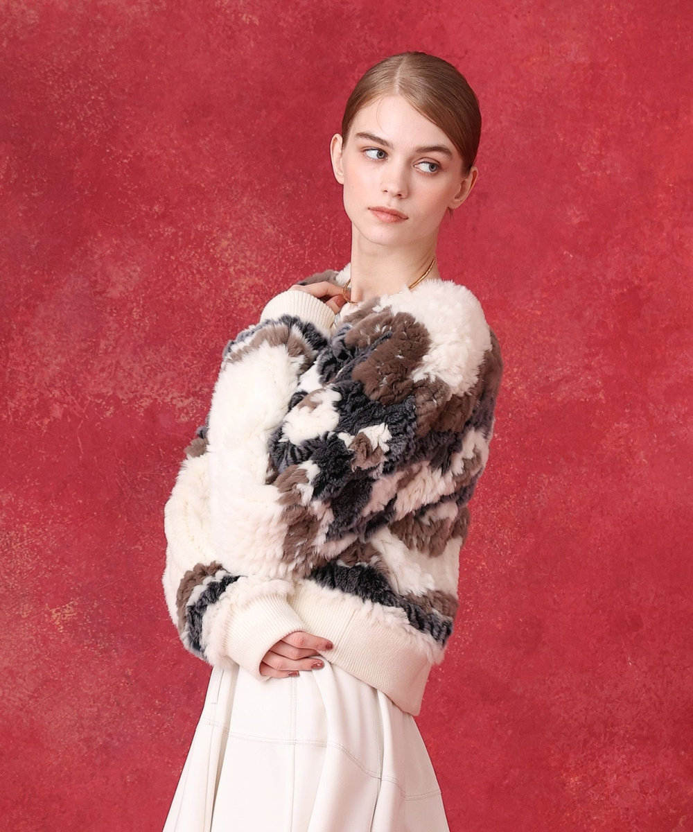 LOULOU WILLOUGHBY ラビットファーブルゾン ホワイト系 (08)