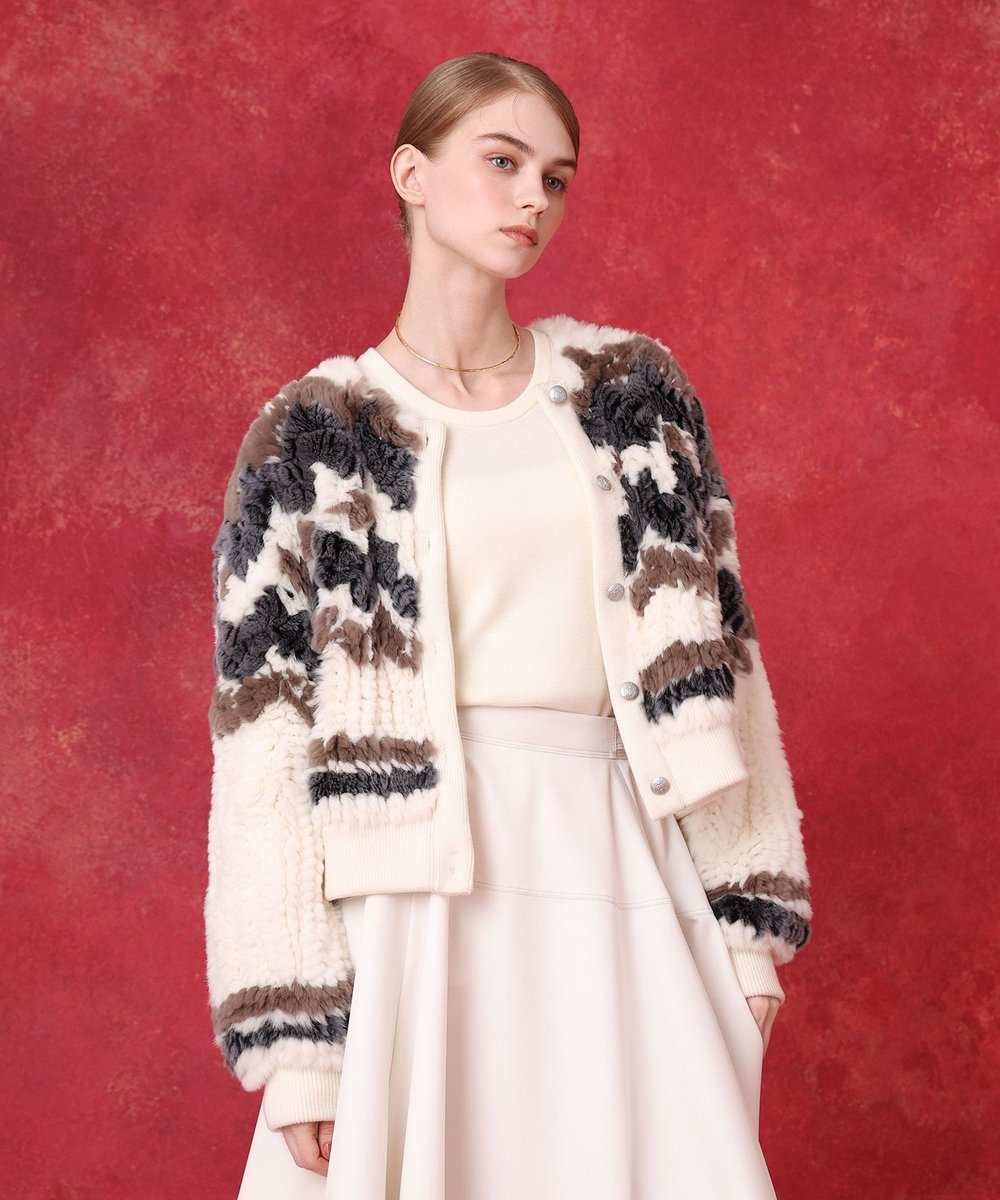 LOULOU WILLOUGHBY ラビットファーブルゾン ホワイト系 (08)