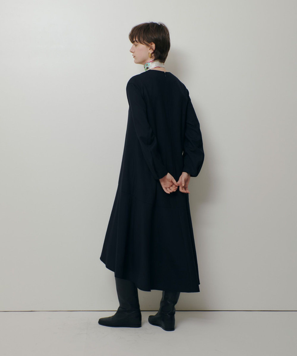 allureville ビエラAラインVネックワンピース ネイビー (65)
