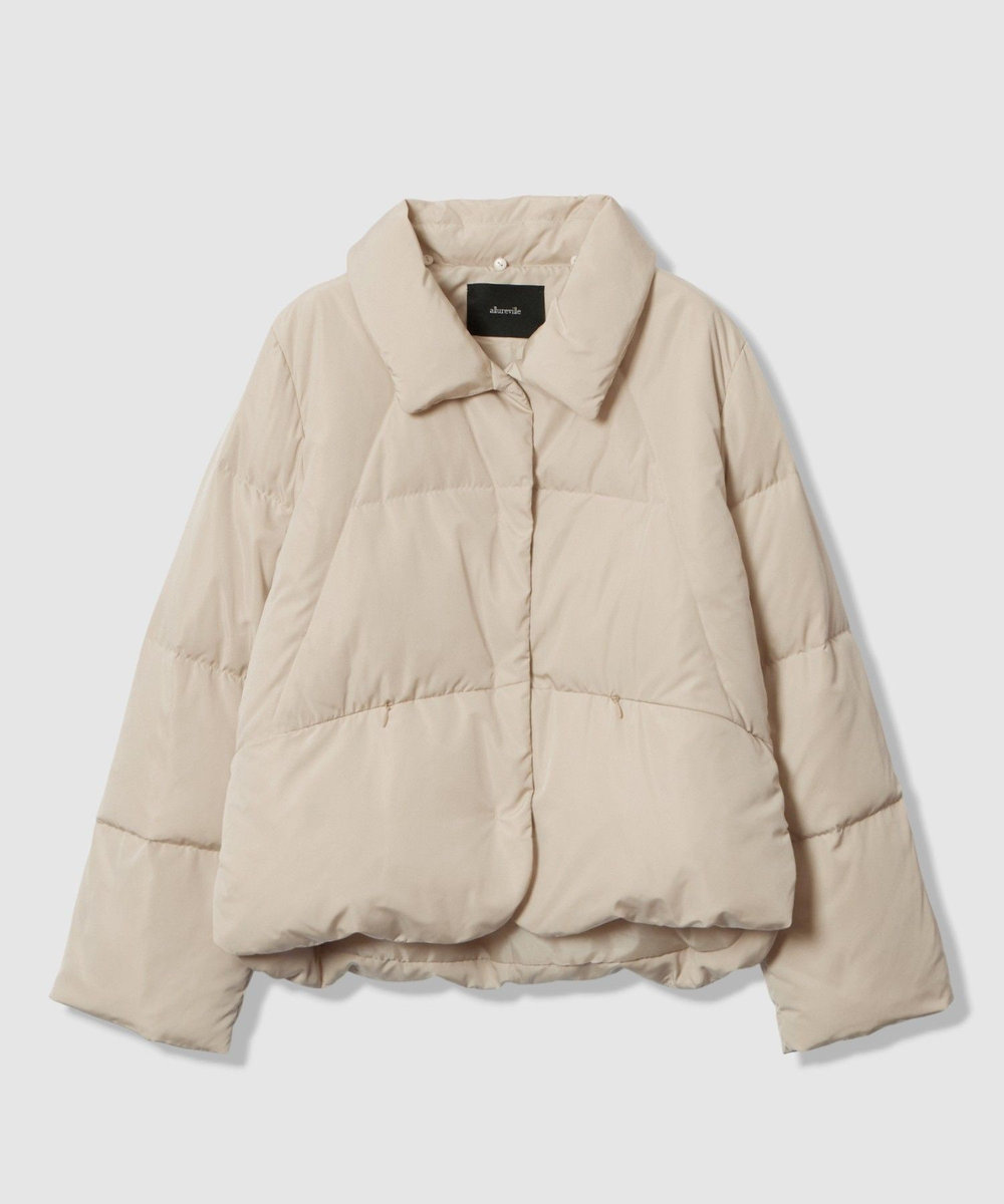 allureville ファーカラーショートダウンコート ライトベージュ (12)