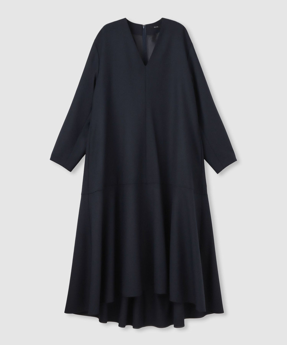 allureville ビエラAラインVネックワンピース ネイビー (65)