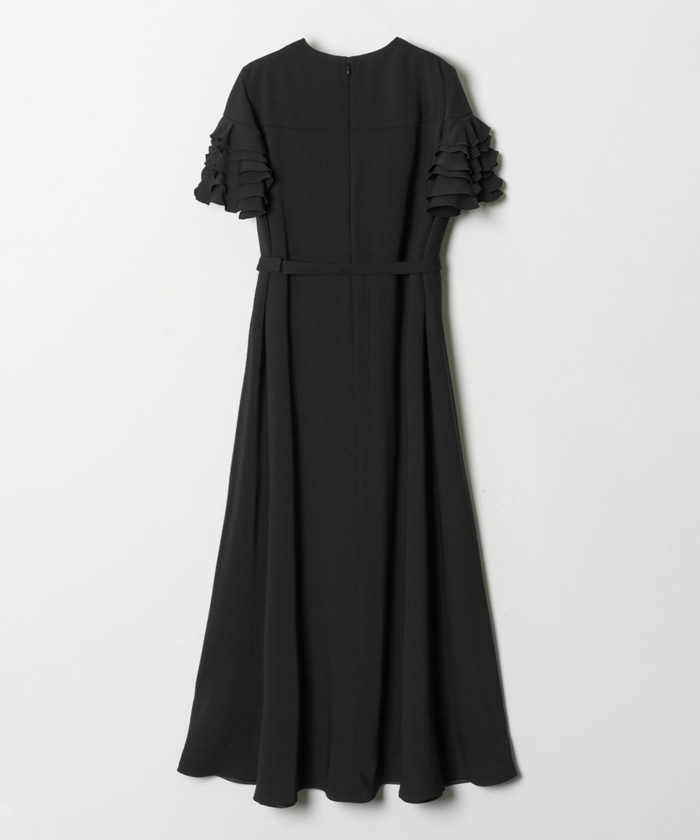 LOULOU WILLOUGHBY 【LOULOU WILLOUGHBY】ラッフルコサージュワンピース ブラック (95)