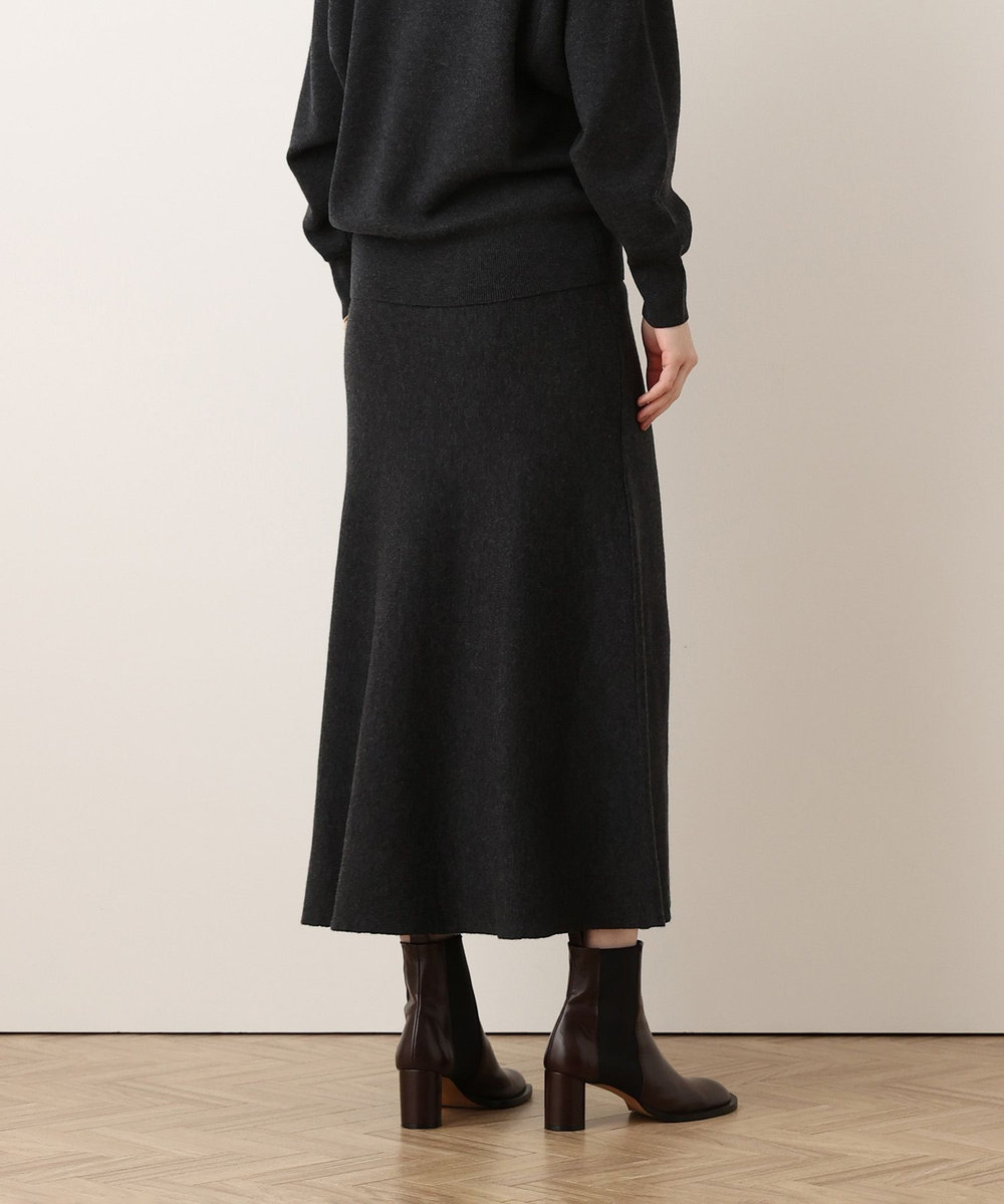 allureville ◇ウールＷフェイスナローマーメイドスカート チャコールグレー (94)