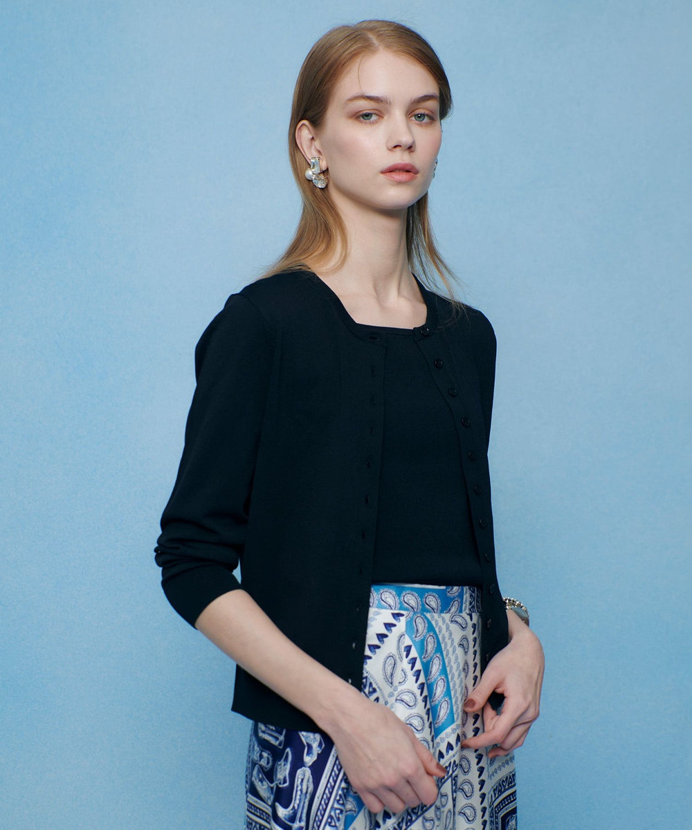 LOULOU WILLOUGHBY 【LOULOU WILLOUGHBY】MANYボタンカーディガン ブラック (95)