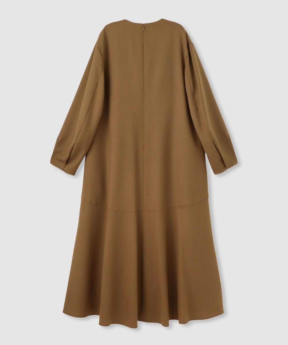 allureville ビエラAラインVネックワンピース キャメル (84)