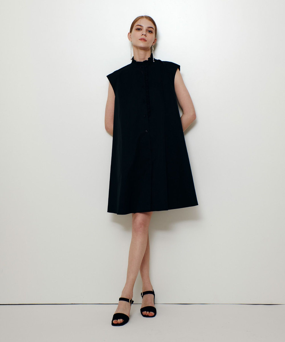 LOULOU WILLOUGHBY 【LOULOU WILLOUGHBY】ビッグフリルドワンピース ブラック (95)