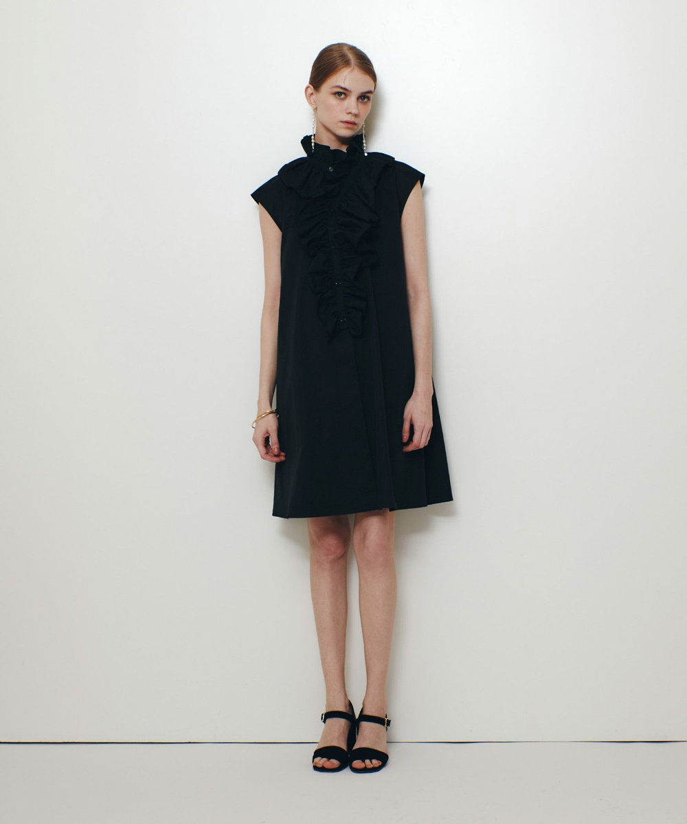 LOULOU WILLOUGHBY 【LOULOU WILLOUGHBY】ビッグフリルドワンピース ブラック (95)