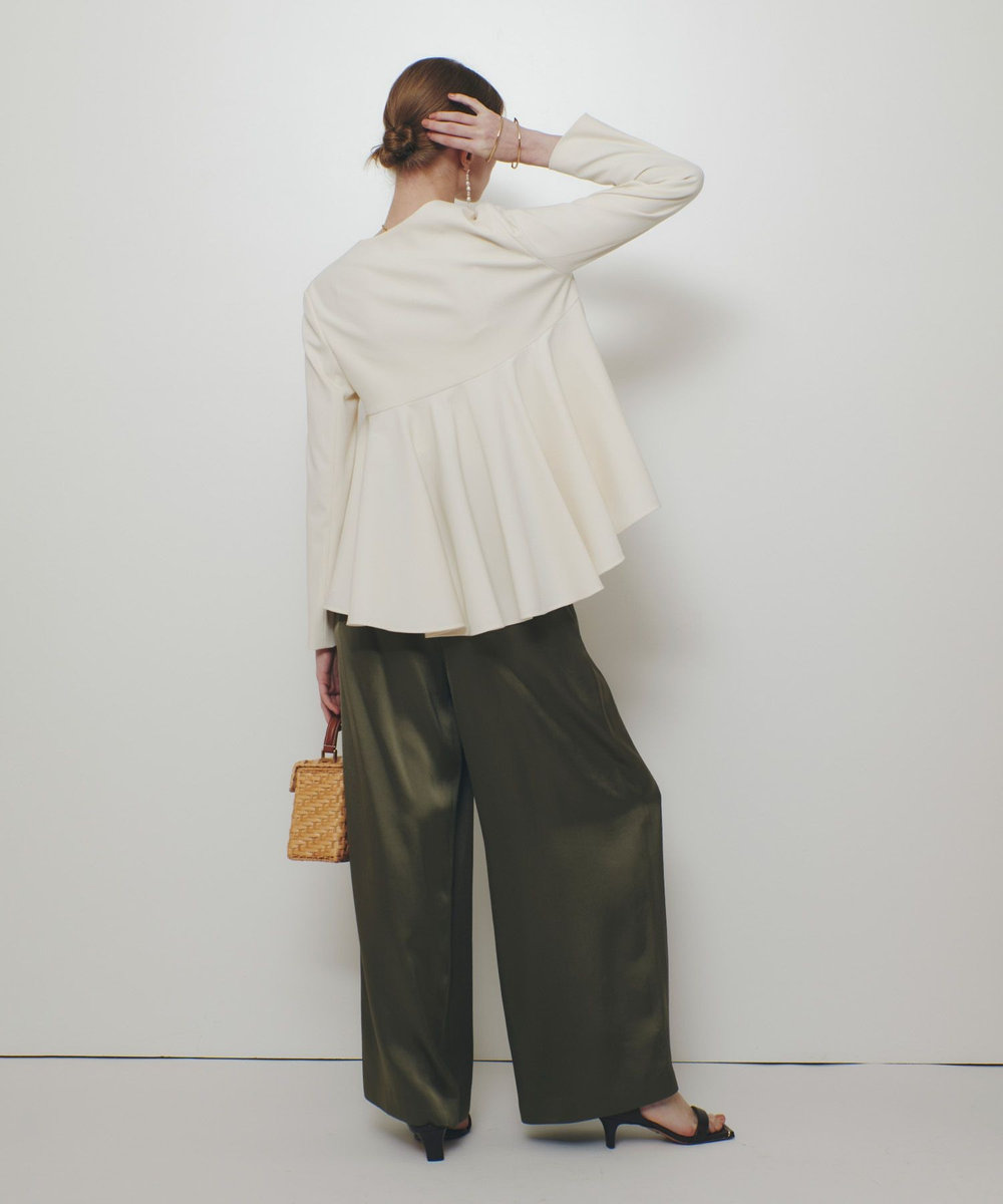 LOULOU WILLOUGHBY 【LOULOU WILLOUGHBY】サテンタックパンツ カーキ (76)