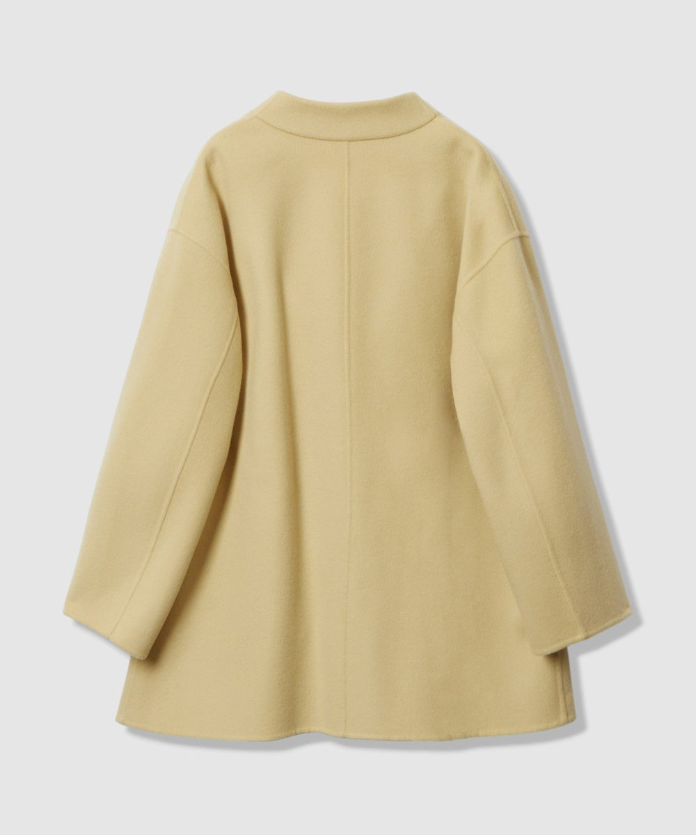 allureville カシミヤ混リバーミドルラップコート イエロー (21)