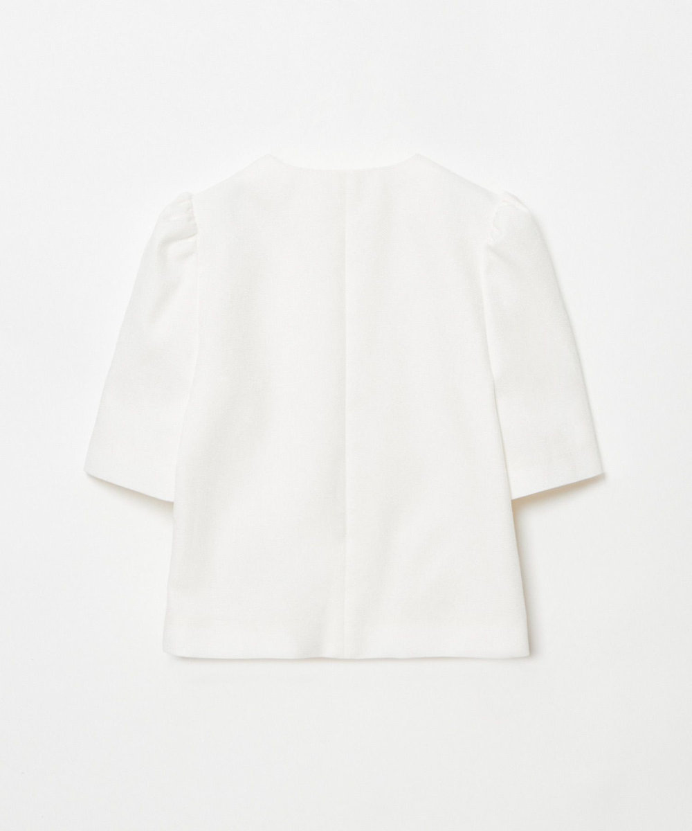 LOULOU WILLOUGHBY 【LOULOU WILLOUGHBY】ブライトリネン半袖ジャケット ホワイト (01)