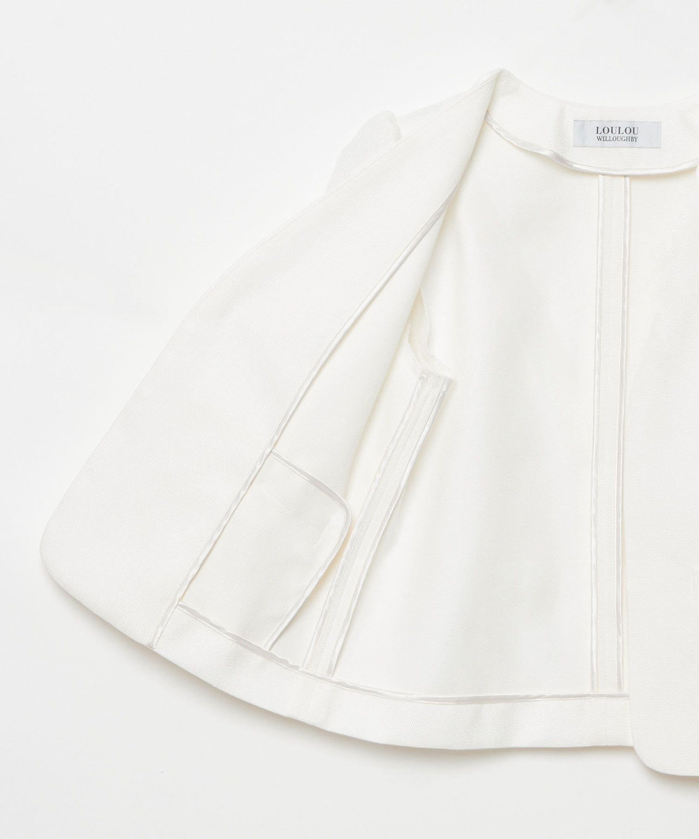 LOULOU WILLOUGHBY 【LOULOU WILLOUGHBY】ブライトリネン半袖ジャケット ホワイト (01)