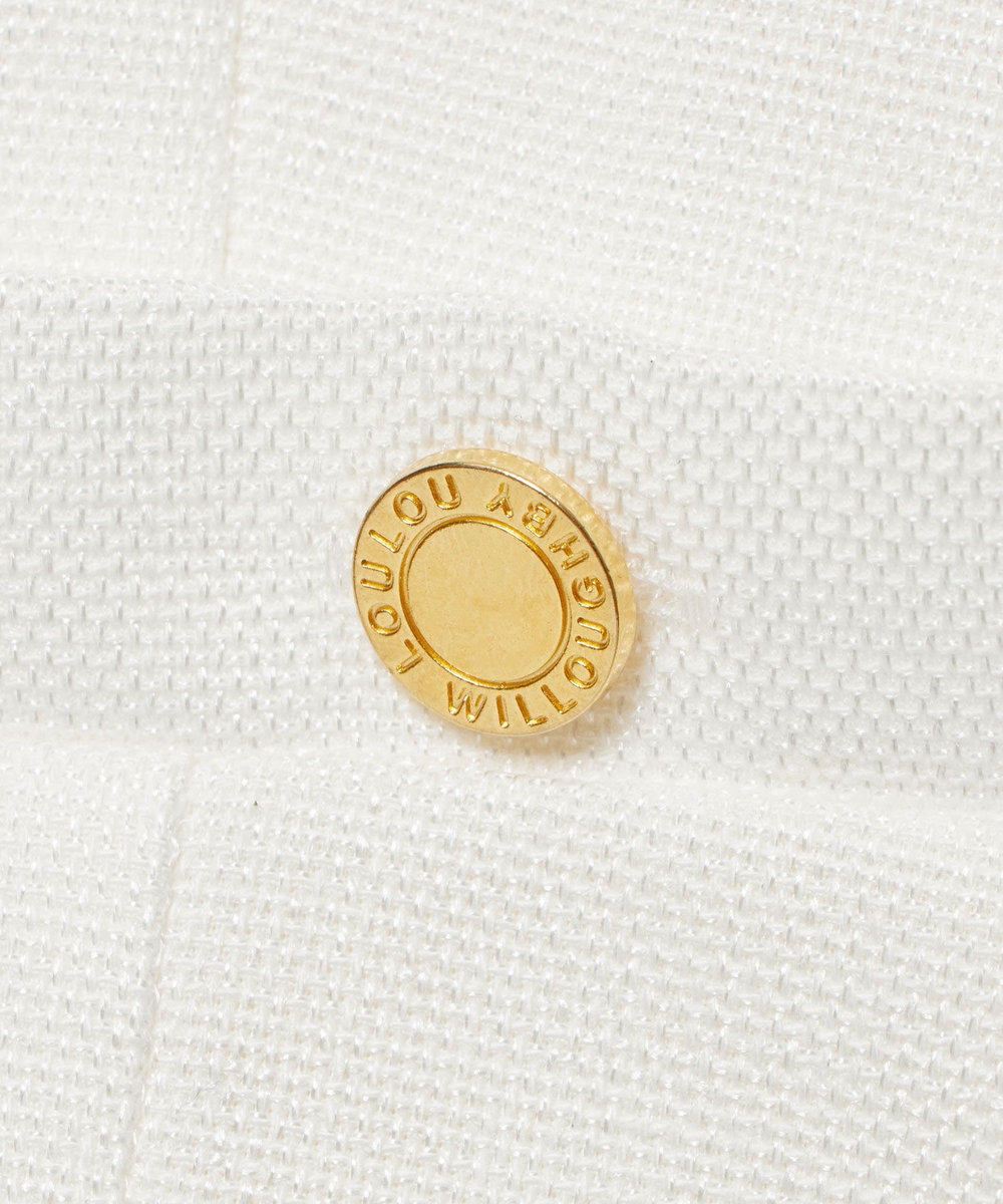 LOULOU WILLOUGHBY 【LOULOU WILLOUGHBY】ブライトリネン半袖ジャケット ホワイト (01)